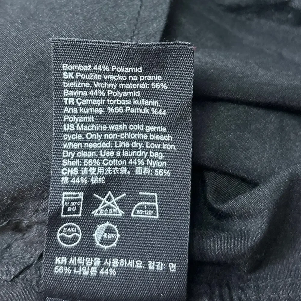 & Other Stories Black Button Down Short Sleeve Collar Pockets Shirt Dress Size 4 - Picture 8 of 8